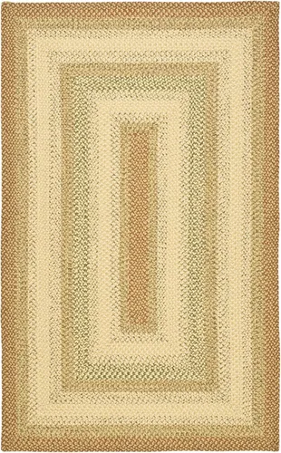 SAFAVIEH Alfombra Lavable Colección Trenzada para Exteriores - 2' x 3', Óxido y Multicolor, Hecha a Mano y Reversible, No Desprende Pelusa y Fácil