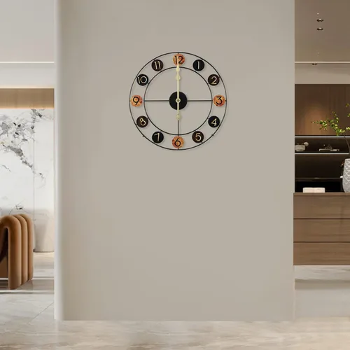 Vista 9 de Wall Clocks, Large Modern Metal Wall Clocks, Retro Art Design Clock, Arabic Numerals Clock, Wall Decor-50cm, for Living Room, Bedroom, Study