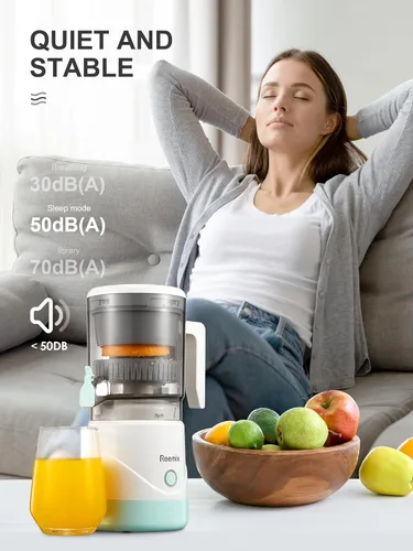 Vista 5 de Reemix Exprimidor eléctrico de cítricos, exprimidor de naranja completamente automático para naranja, limón, pomelo, exprimidor de cítricos