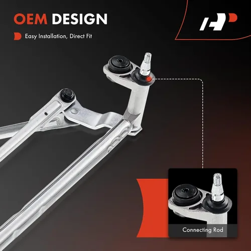 Vista 2 de A-Premium Conjunto de varillaje de transmisión del limpiaparabrisas delantero compatible con vehículos Volkswagen - Jetta 2005/2007-2014, Golf