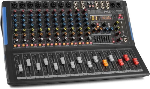 Vista 9 de Pyle - Mezclador de audio de estudio Bluetooth de 4 canales - Interfaz controladora de sonido DJ con unidad USB para entrada de grabación de PC