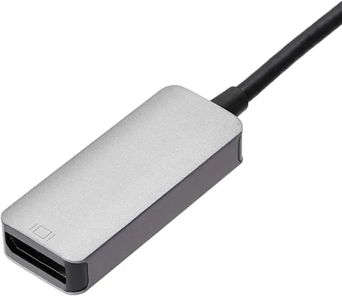 Vista 3 de Yaxa Basics Adaptador de aluminio USB-C a DisplayPort (4K@60Hz), compatible con Thunderbolt 3, gris
