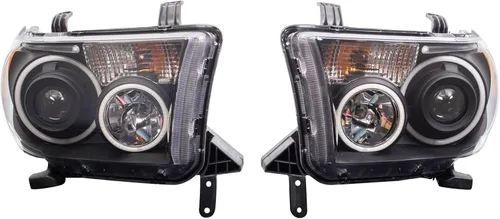 Vista 85 de TRQ Juego de Conjunto de Ensamble de Faros de 2 Piezas de Desempeño Halógeno con Marco Cromado Conductor y Lado del Pasajero Compatible con Mercedes