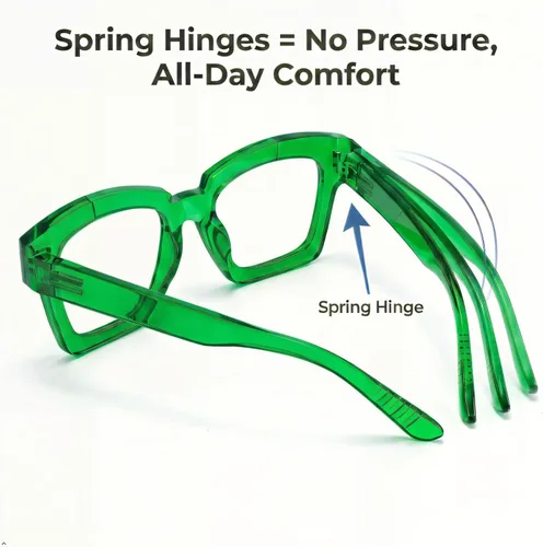 Vista 7 de Eyekepper Gafas de luz azul para mujer, anteojos cuadrados verdes Verde-1pc
