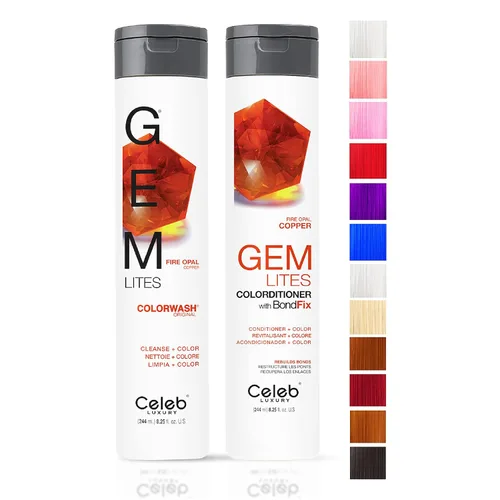 Vista 16 de Celeb Luxury Intense Color Depositing Colorwash Shampoo + BondFix Rebuilder, tinte vegano para el cabello, a base de plantas de origen sostenible
