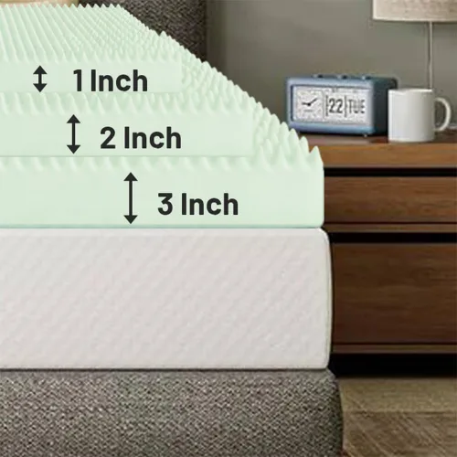 Vista 4 de Zayton, 2-Inch Convoluted High Density Foam Mattress Topper, CertiPUR-US Certified for Superior Comfort and Support, Full, Green
