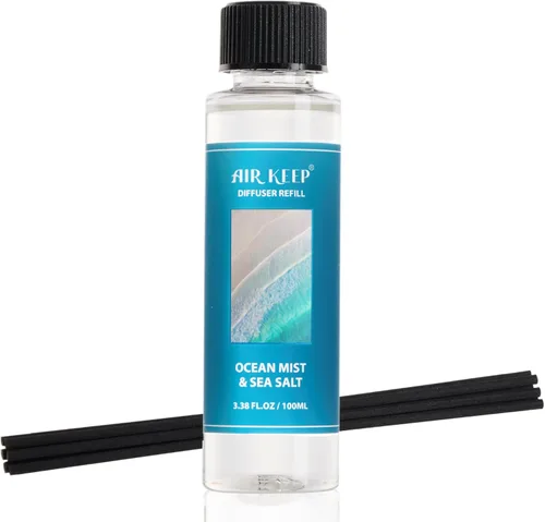 Vista 38 de Airkeep Difusor de varillas de 3.38 onzas (3.4 fl oz), juego de difusor de varillas perfumadas de lino limpio y vainilla de cachemira, difusor