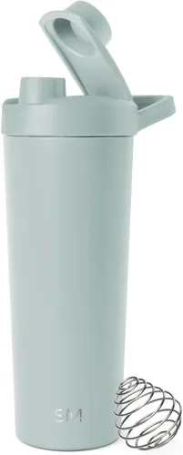 Vista 21 de Simple Modern - Botella agitadora de acero inoxidable con bola de 24 onzas Taza metálica aislada para mezclas de proteínas, batidos y Negro