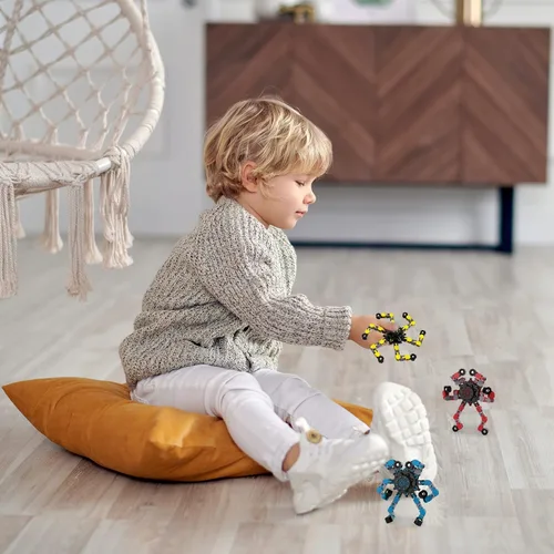 Vista 7 de Juguetes para ansiedad transformables para rellenar cestas de Pascua, 3 unidades, juguetes sensoriales divertidos para ansiedad, robot, giratorio