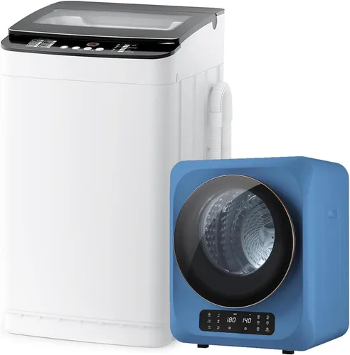 Vista 13 de Auertech Juego combinado de lavadora y secadora portátil, secadora de ropa portátil de 1.8 pies cúbicos con secadora de botas, lavadora totalmente