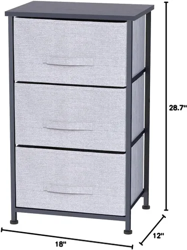 Vista 2 de Home Basics Organizador de almacenamiento con varios cajones (3 cajones, gris)