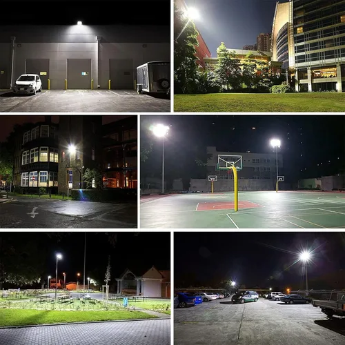 Vista 7 de Olafus Paquete de 2 luces LED de 100 W para exteriores, 9000 lúmenes, luces de inundación al aire libre, IP66 impermeable LED con enchufe, luz