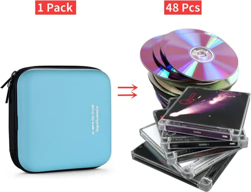 Vista 27 de Funda para DVD, estuche de CD EVA, organizador de almacenamiento, portátil, protector de DVD, soporte para billetera para coche