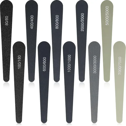 Vista 10 de Honoson 10 Piezas Palitos de Lijado Palitos de Lijado para Pulir para Modelos de Plástico Granos Surtidos Manualidades Metal Madera Herramientas