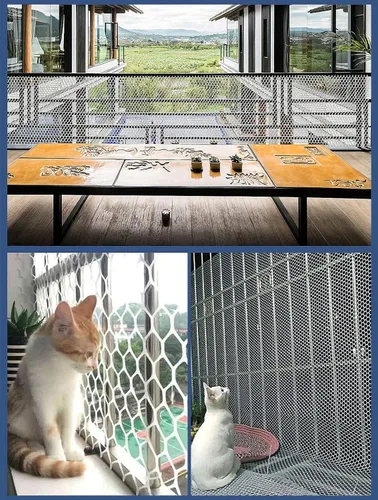 Vista 5 de Esgrima de plástico para mascotas para balcón, malla de alambre de pollo grande al aire libre, rollo de enrejado de red de jardín para pájaros