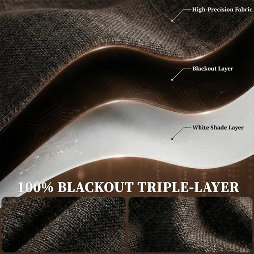 Vista 4 de Cortinas de Puerta Francesa 100% Opacas, Cortinas de Ventana Pequeña que Oscurecen la Habitación, Persianas de Puerta Tricia con Aislamiento Térmico