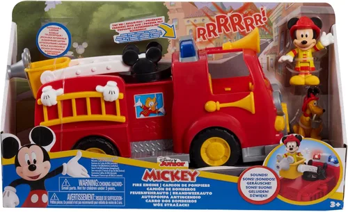Vista 4 de Disney’s Mickey Mouse Mickey’s Fire Engine, Figure and Vehicle Playset, Lights and Sounds, Kids Toys for Ages 3 Up by Just Play