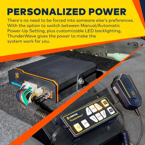 Vista 3 de ThunderWave Amplificador de sirena de policía de emergencia de 150 W [control remoto] [2 interruptores de 15 A] [bocina de aire manos libres]