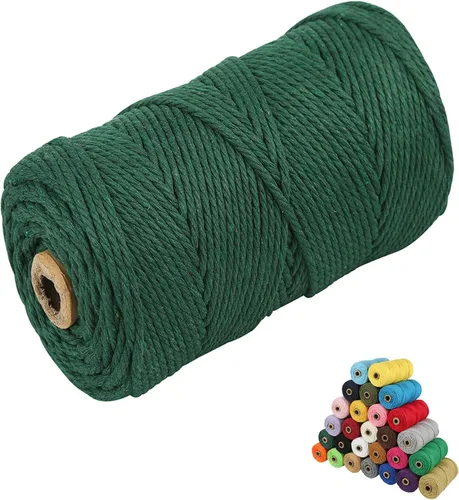 Vista 78 de Cordón de algodón para macramé, hilo torcido de 4 capas, cuerda de algodón natural, suministros perfectos de macramé, para hacer soportes colgantes