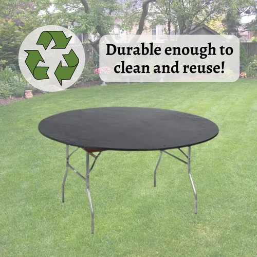 Vista 6 de Kwik-Covers Cubiertas redondas de plástico ajustables de 60 pulgadas, paquete de 5 (negro)