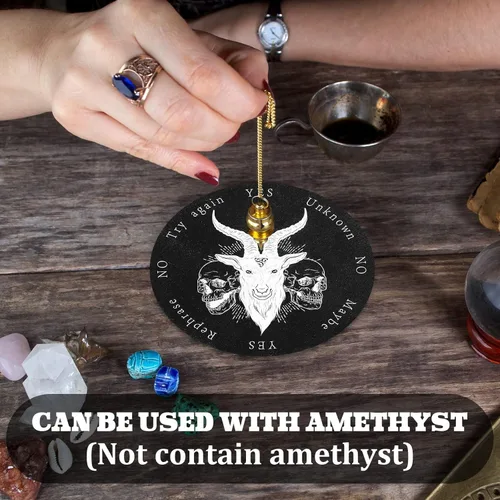 Vista 7 de Juego de 8 tablas de péndulo de 6 pulgadas para adivinación, tablero de madera de doble cara, juego de bruja de mensaje metafísico de adivinación