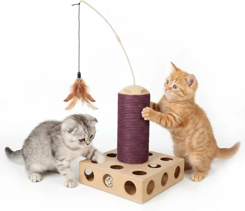 Vista 2 de PAWISE Cat Scratcher – Reversible Cardboard Scratching Pad, Durable Cat Scratch Bowl & Bed, Interactive Scratcher for Indoor Cats & Kittens (8.6X8.6)
