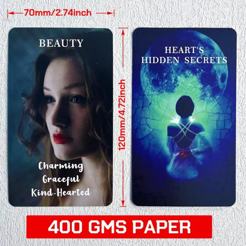 Vista 4 de soulme Twin Flame Love Oracle Cards, Hearts Hidden Secrets Oracle Deck, 78 cartas de tarot para principiantes, ayuda a descubrir lo que es realmente