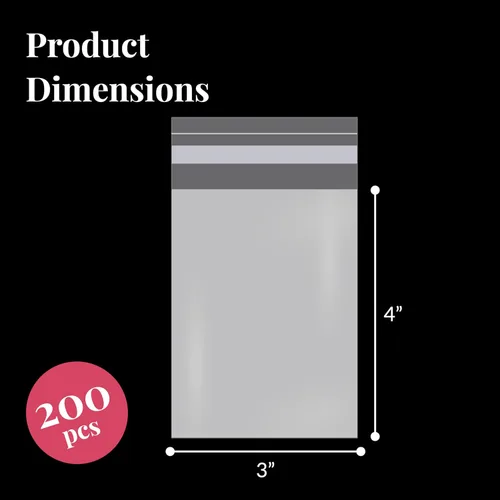 Vista 3 de Prestee Bolsas de celofán transparente autosellantes – Paquete de 200 bolsas de plástico transparente para embalaje, golosinas, regalos y bolsas