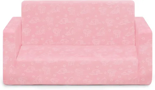 Vista 11 de Delta Children Serta Perfect Sleeper - Sofá convertible extra ancho a tumbona, cómodo sofá abierto 2 en 1 para niños, color rosa