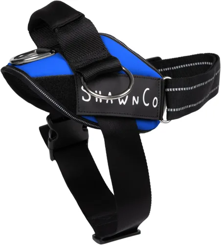 Vista 10 de ShawnCo Essential Pro - Arnés para perro, chaleco sin tirones para mascotas con 3 clips para correa y parches laterales removibles y reflectantes