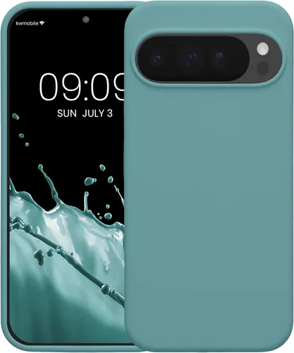 Vista 605 de kwmobile Funda Compatible con Google Pixel 6 Pro - Funda de teléfono de silicona TPU con acabado suave - Azul Arrecife
