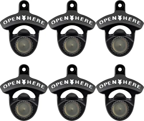 Vista 21 de Abrebotellas de cerveza magnético vintage montado en la pared, acero inoxidable, bronce antiguo, abridor superior de botellas con imanes integrados