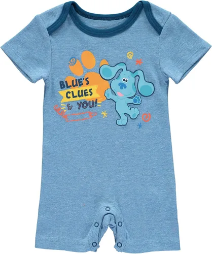 Vista 3 de Blue's Clues Paquete de 2 mamelucos para bebés recién nacidos, paquete de 2 unidades, Blanco/Azul/Azul Marino
