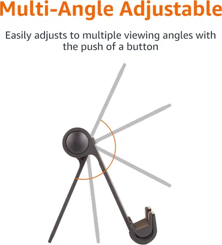Vista 2 de Amazon Basics - Soporte portátil multiángulo para iPad, tableta, lector electrónico y teléfonos, color negro