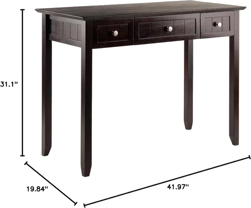 Vista 2 de Winsome Burke - Escritorio de escritura, 42 pulgadas de ancho, 31 pulgadas de alto, café
