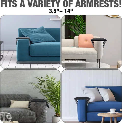Vista 7 de Bandeja de brazo para sofá con clip, bandeja para reposabrazos de sofá para brazo ancho. Bandeja de brazo de sofá, bandeja de mesa de sofá, mesa
