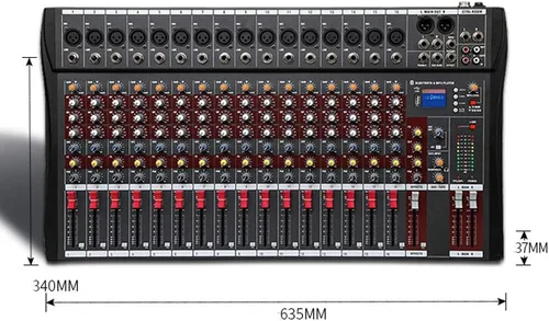 Vista 6 de Mezclador de audio Bluetooth de 16 canales interfaz de controlador de sonido DJ con unidad USB mezclador de audio profesional para entrada