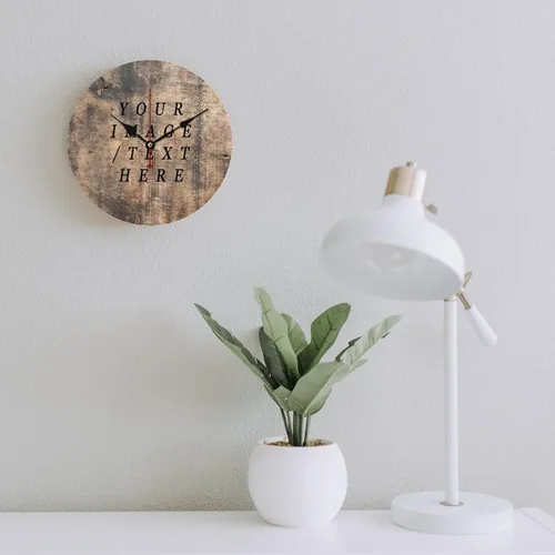Vista 6 de Reloj de cocina personalizado de 10 pulgadas, moderno reloj de pared de madera para colgar en la pared, sin tictac, reloj de madera para dormitorio