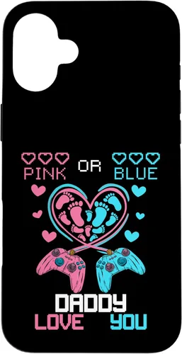 Vista 22 de iPhone 16 Parents Pink Or Blue Daddy Love You Baby Gender Reveal Case