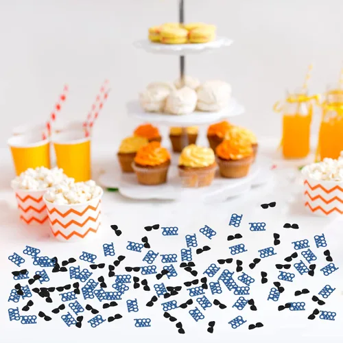 Vista 4 de Dos geniales confeti con purpurina, dispersión de papel para bebé niño de segundo cumpleaños, confeti de fiesta de segundo cumpleaños, confeti, 120