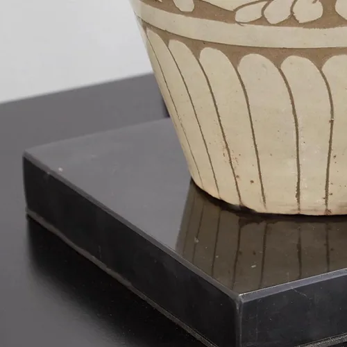 Vista 5 de Lámpara para escritorio, sala de estar, estudio, sala de té, lámpara de mesa decorativa de cerámica, estilo retro Wabi-sabi, lámpara de mesa