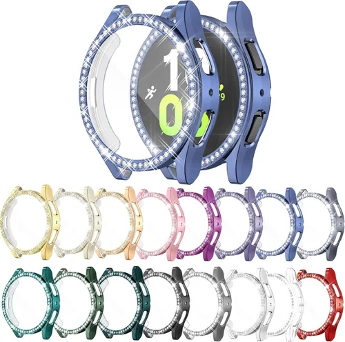 Vista 10 de Paquete de 16 unidades de protector de pantalla para reloj YUVIKE compatible con Samsung Galaxy Watch 5/4 40mm, funda suave TPU con destellos