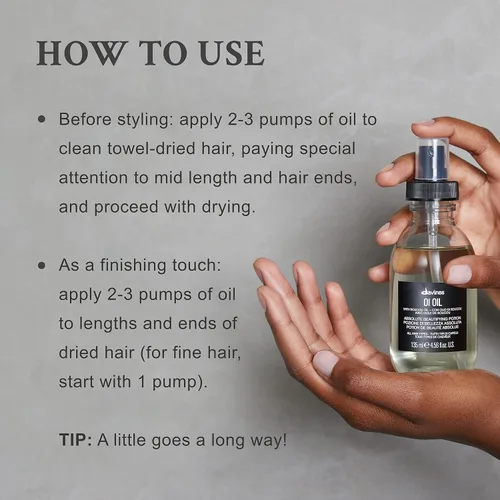Vista 5 de Davines OI Oil Aceite para el cabello sin peso, perfecto para tipos de cabello seco, grueso y rizado Controla el encrespamiento Cabello suave
