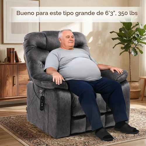 Vista 5 de EONIX Silla reclinable elevadora eléctrica de gran tamaño de 26.4 pulgadas Beige