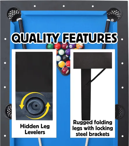 Vista 6 de Freetime Fun Mesa de billar de 6 pies, sin montaje, portátil, incluye accesorios para mesas de billar, 2 tacos de piscina, juego de bolas
