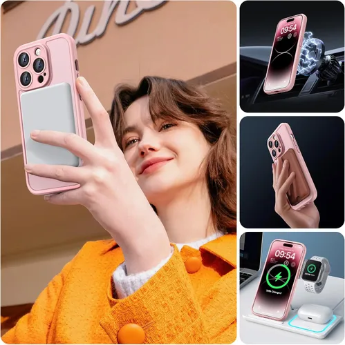 Vista 1273 de TOCOL Funda para iPhone 11, compatible con Magsafe, protección completa de cámara, imanes integrados, protección contra caídas, funda translúcida