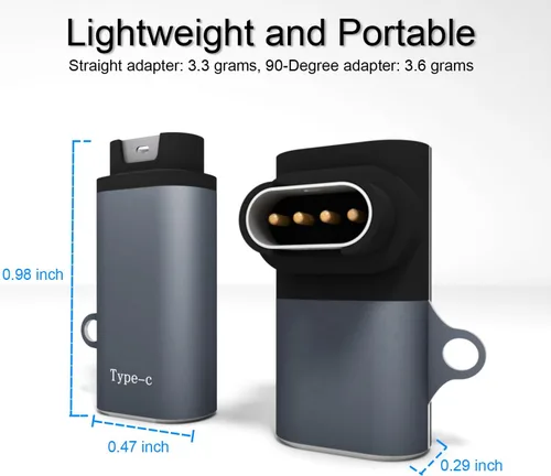 Vista 7 de Cargador USB-C para reloj Garmin (paquete de 3), adaptador de cable de carga USBC para Fenix 8/7/7X/7S, Vivoactive 5/4/4S, Forerunner