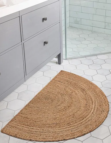 Vista 63 de Unique Loom Alfombra trenzada de la colección de yute - Dhaka (escalera de 0 pies 9 pulgadas x 2 pies 6 pulgadas, natural)