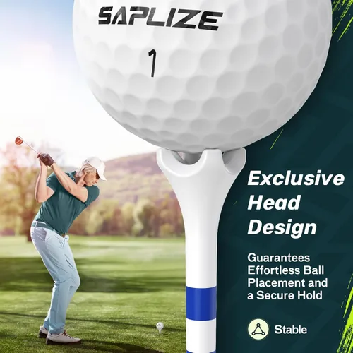 Vista 8 de SAPLIZE Camisetas de golf mejoradas de plástico de 4 puntas, paquete de 120 (1-1/2 pulgadas, 3-1/4 pulgadas), grosor optimizado del eje para un