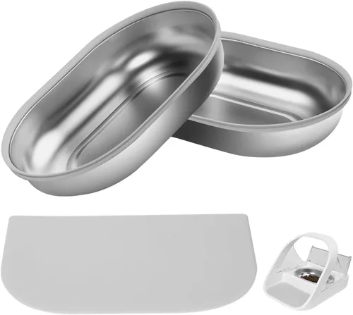 Tazón de acero inoxidable para alimentador automático de mascotas con microchip para gatos, diseño para mantener los alimentos frescos y reducir el